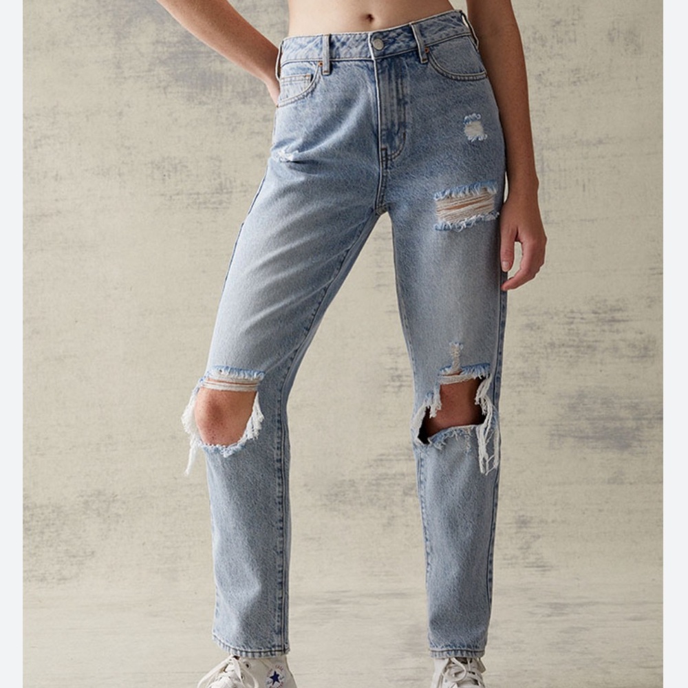 PacSun Light Blue Distressed Mom Jeans